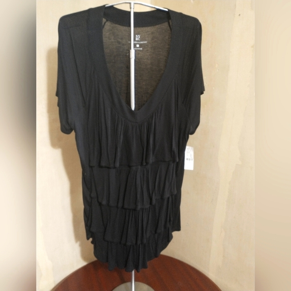New York & Company Tops - Black Ruffle Front Top